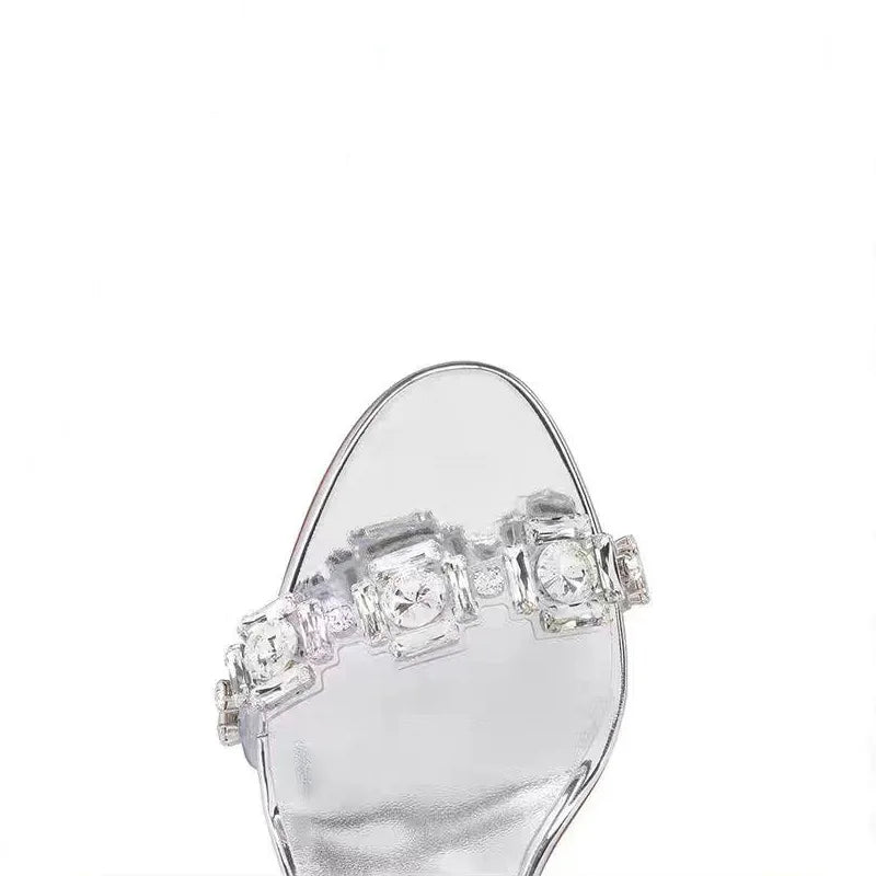 Ladies' Summer Banquet Party Style Sparkling Gemstone Style Fashionable Red Bottom Sandals Elegant Date Style