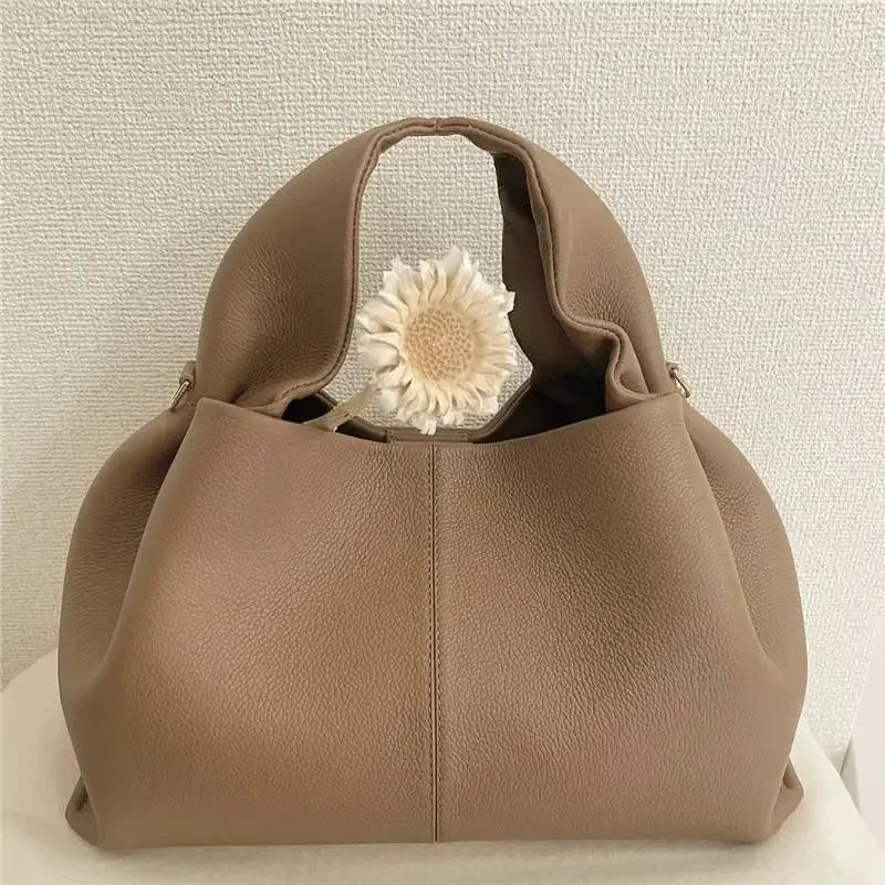 Mini cloud bag, light luxury handheld crossbody bag, women's fashionable dumpling bag, makeup bag, cowhide storage bag