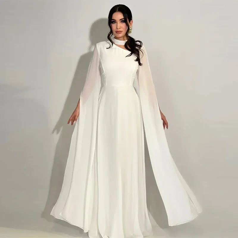 Summer Women's Clothing O-neck Long Sleeve Party Dress Elegant Solid Color Robe Dress Fashion High Waist Slim Evening Dress
