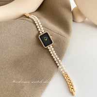 Pearl Bracelet New Vintage Watch Small Round Watch Luxury Fashionable Women's Watch Party Jewelry