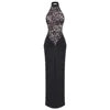 High Quality Summer Europe O-Neck Sexy Maxi Dresses for Women Sleeveless Hollow Out Backless Lace Dress