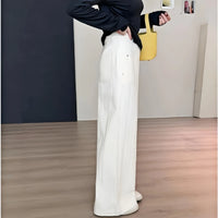 Women's Jeans Korean Casual Wide Leg Jeans Cotton Pants Straight Leg Pants