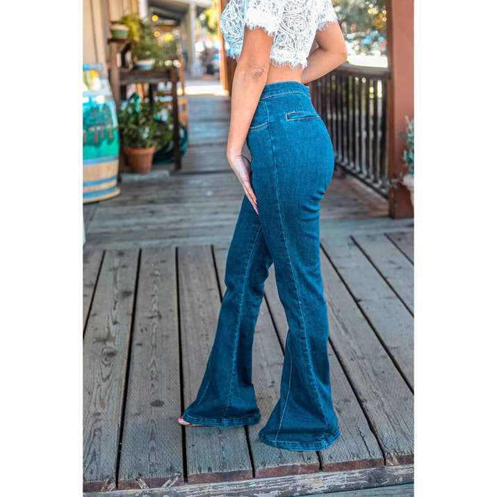 TD Play It Flare Highwaisted Denim Pants Bootcut Straight Style with Wide Leg Print Size XL Loose Fit and Breathable