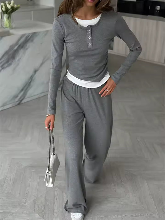 Muzuleva Long Sleeved Long Pants Pajama Set Spring New Comfortable Loose Home Clothes Women's casual Wear Two Piece Pajamas