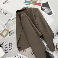 Autumn Winter Fashion Women's Blazer Korean Style Office Cropped Blazers Spring Women All-Match Street Long Sleeve Suit Jacket