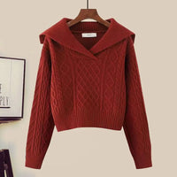Big Size Women's Autumn Suit New Style Sweater Skirt Two-piece Set Regular Fit Vestidos De Dos Piezas Mujer Elegantes