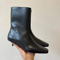 FEDONAS 2025 New Genuine Leather Ankle Boots For Women Kitten High Heels Pumps Leather Elegant Fashion Street Short Boots Shoes