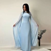 Summer Women's Clothing O-neck Long Sleeve Party Dress Elegant Solid Color Robe Dress Fashion High Waist Slim Evening Dress