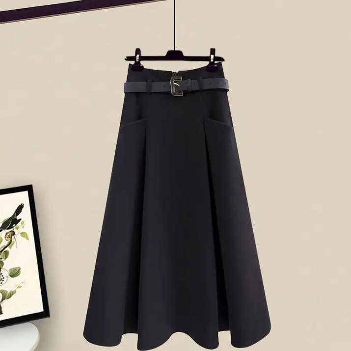Oversized Women's Autumn Set New Fashion Slim and Versatile Strap Sweater Half Skirt Three Piece Set Fashion