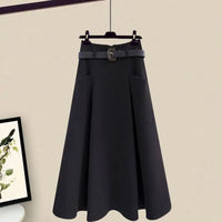 Oversized Women's Autumn Set New Fashion Slim and Versatile Strap Sweater Half Skirt Three Piece Set Fashion