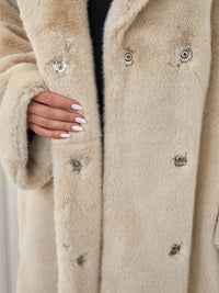 2025 Autumn and Winter Thick Long Suit Collar Imitation Mink Fur Coat Furry Integrated Faux Fur Windbreaker for Women