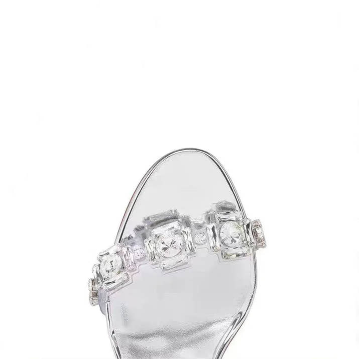 Ladies' Summer Banquet Party Style Sparkling Gemstone Style Fashionable Red Bottom Sandals Elegant Date Style