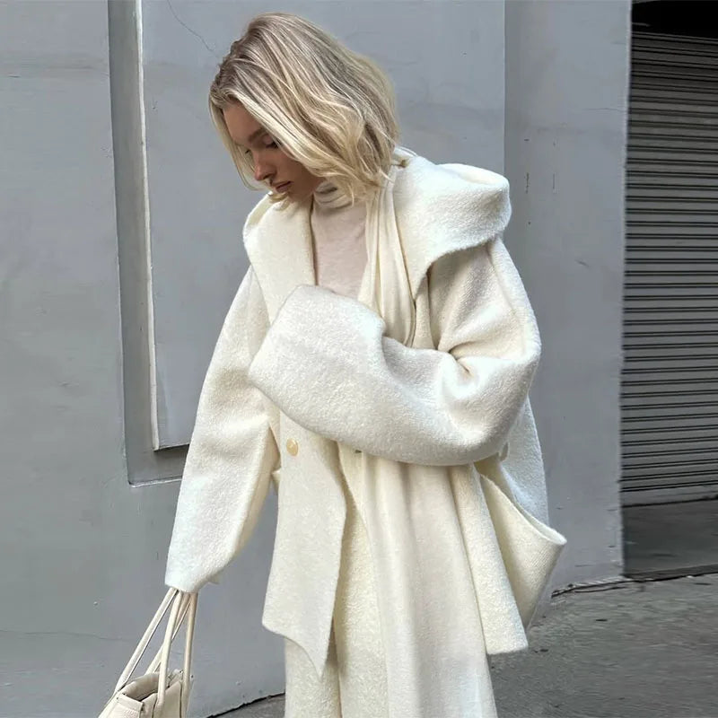 Hooded Lace Up Faux Fur Coats Women Luxury Long Sleeve Slim Solid Autumn Winter Coat New Bomber Jacket Fashion Ladies Outerwears