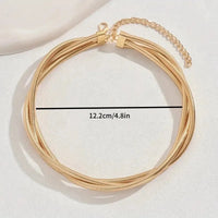 New Punk Style Gold Color Multilayer Wrap Necklace for Women Fashion Simple Design, Trendy Holiday Party Jewelry Accessory