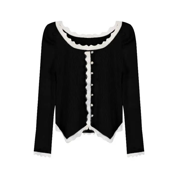 Y2K Temperament Women Cardigan Tops 2025 Ropa Mujer Pull Femme  Knitted Tunic Sweater Coat Ruffles Chic Sweet Sueter