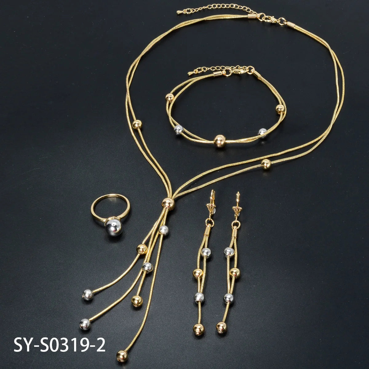 Diana baby Fashion jewelry Dubai 14k Gold Plated Ball Wedding Bride jewelry Sets For Women Necklace Pendant Flower Bracelets