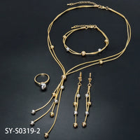 Diana baby Fashion jewelry Dubai 14k Gold Plated Ball Wedding Bride jewelry Sets For Women Necklace Pendant Flower Bracelets