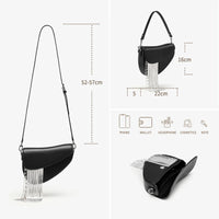 BAFELLI 2025 NEW LUXURY WOMAN BAGS LEATHER STYLISH INDIVIDUALITY FASHION TASSELS PURSE SHOULDER CROSSBODY HANDBAGS FEMALE SADDLE