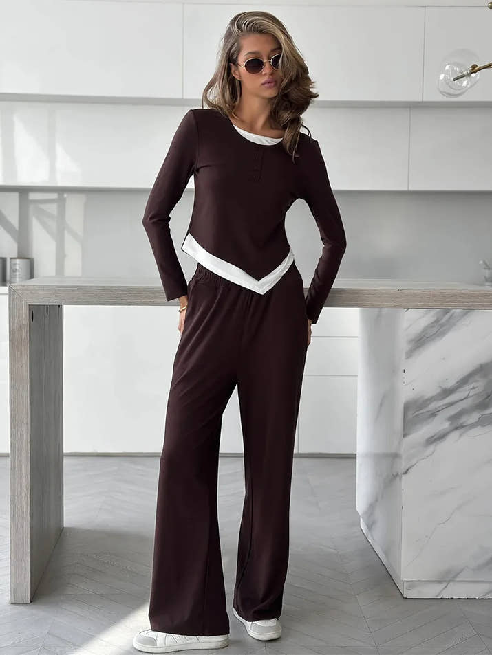 Muzuleva Long Sleeved Long Pants Pajama Set Spring New Comfortable Loose Home Clothes Women's casual Wear Two Piece Pajamas