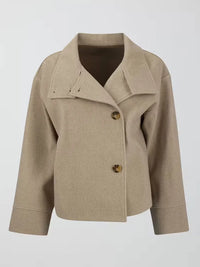 Stand Collar Single Breasted Woolen Overcoat Women Elegant Long Sleeve Solid Loose Fitting Coat New Autumn Winter Lady Outerwear
