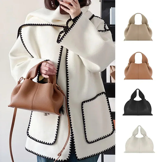 Mini cloud bag, light luxury handheld crossbody bag, women's fashionable dumpling bag, makeup bag, cowhide storage bag