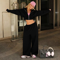 Autumn Women's Tracksuit with Zipper and Trousers Gary Casual Two Piece Set Women Casual Yellow Pant Sports Suit with A Hood