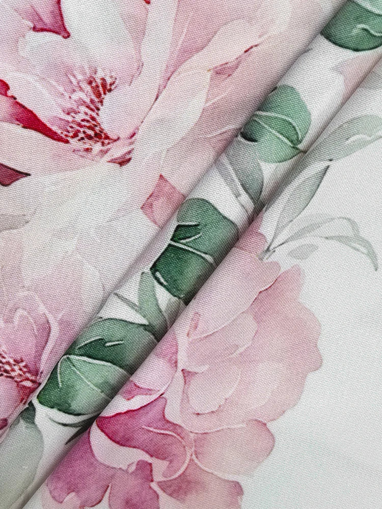 Rafiah Women's Summer Pink Floral Print V-Neck Short Sleeve Maxi Dress 2025 Puffed Sleeves Ruffled Hem Casual Elegant Wear