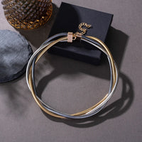 New Punk Style Gold Color Multilayer Wrap Necklace for Women Fashion Simple Design, Trendy Holiday Party Jewelry Accessory