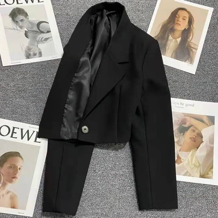 Autumn Winter Fashion Women's Blazer Korean Style Office Cropped Blazers Spring Women All-Match Street Long Sleeve Suit Jacket