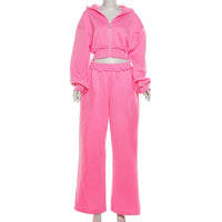 Autumn Women's Tracksuit with Zipper and Trousers Gary Casual Two Piece Set Women Casual Yellow Pant Sports Suit with A Hood