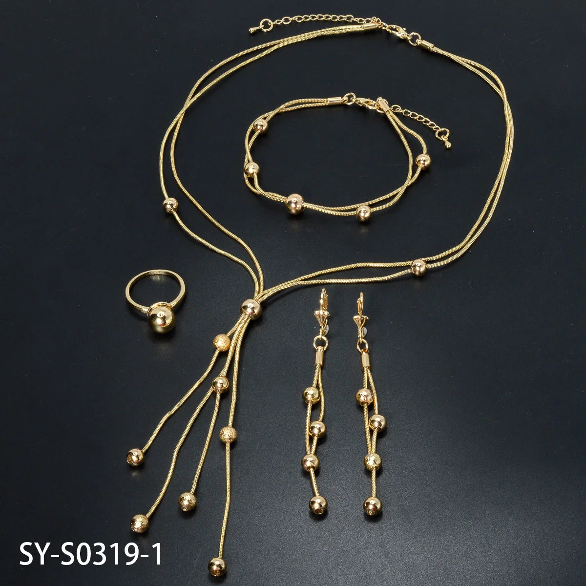 Diana baby Fashion jewelry Dubai 14k Gold Plated Ball Wedding Bride jewelry Sets For Women Necklace Pendant Flower Bracelets