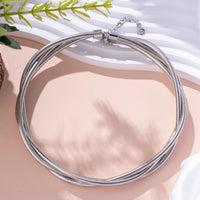 New Punk Style Gold Color Multilayer Wrap Necklace for Women Fashion Simple Design, Trendy Holiday Party Jewelry Accessory