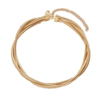 New Punk Style Gold Color Multilayer Wrap Necklace for Women Fashion Simple Design, Trendy Holiday Party Jewelry Accessory