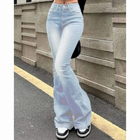 2025 Lady Vintage High Waist Flared Jeans Girls Stretchy Bootcut Denim Pants Women Slimming Thin Bell Bottoms Casual Trousers