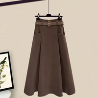 Oversized Women's Autumn Set New Fashion Slim and Versatile Strap Sweater Half Skirt Three Piece Set Fashion