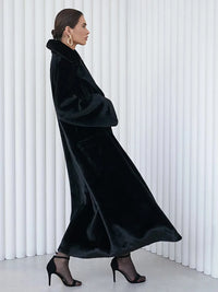2025 Autumn and Winter Thick Long Suit Collar Imitation Mink Fur Coat Furry Integrated Faux Fur Windbreaker for Women