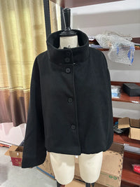 Stand Collar Single Breasted Woolen Overcoat Women Elegant Long Sleeve Solid Loose Fitting Coat New Autumn Winter Lady Outerwear