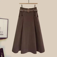Big Size Women's Autumn Suit New Style Sweater Skirt Two-piece Set Regular Fit Vestidos De Dos Piezas Mujer Elegantes