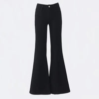 KSTUN 2025 New Low Waist Boot Cut Jeans For Women Fashion Stretch Denim Flared Pants Black Casual Female Bell Bottom Trousers