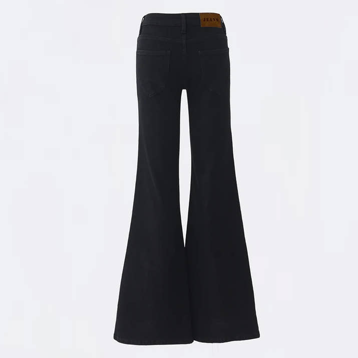 KSTUN 2025 New Low Waist Boot Cut Jeans For Women Fashion Stretch Denim Flared Pants Black Casual Female Bell Bottom Trousers
