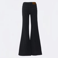 KSTUN 2025 New Low Waist Boot Cut Jeans For Women Fashion Stretch Denim Flared Pants Black Casual Female Bell Bottom Trousers