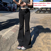 KSTUN 2025 New Low Waist Boot Cut Jeans For Women Fashion Stretch Denim Flared Pants Black Casual Female Bell Bottom Trousers