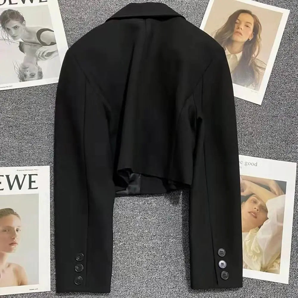 Autumn Winter Fashion Women's Blazer Korean Style Office Cropped Blazers Spring Women All-Match Street Long Sleeve Suit Jacket