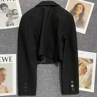 Autumn Winter Fashion Women's Blazer Korean Style Office Cropped Blazers Spring Women All-Match Street Long Sleeve Suit Jacket